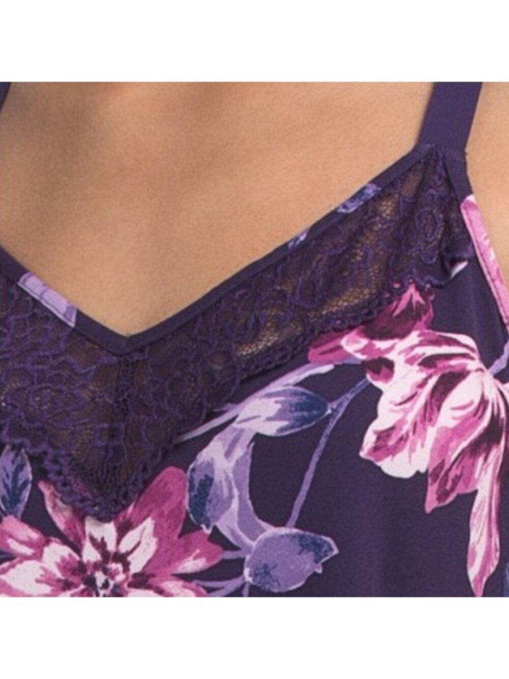 LINEA DONATELLA Jazlynn Lace Trim Floral Chemise - Picture 3 of 4